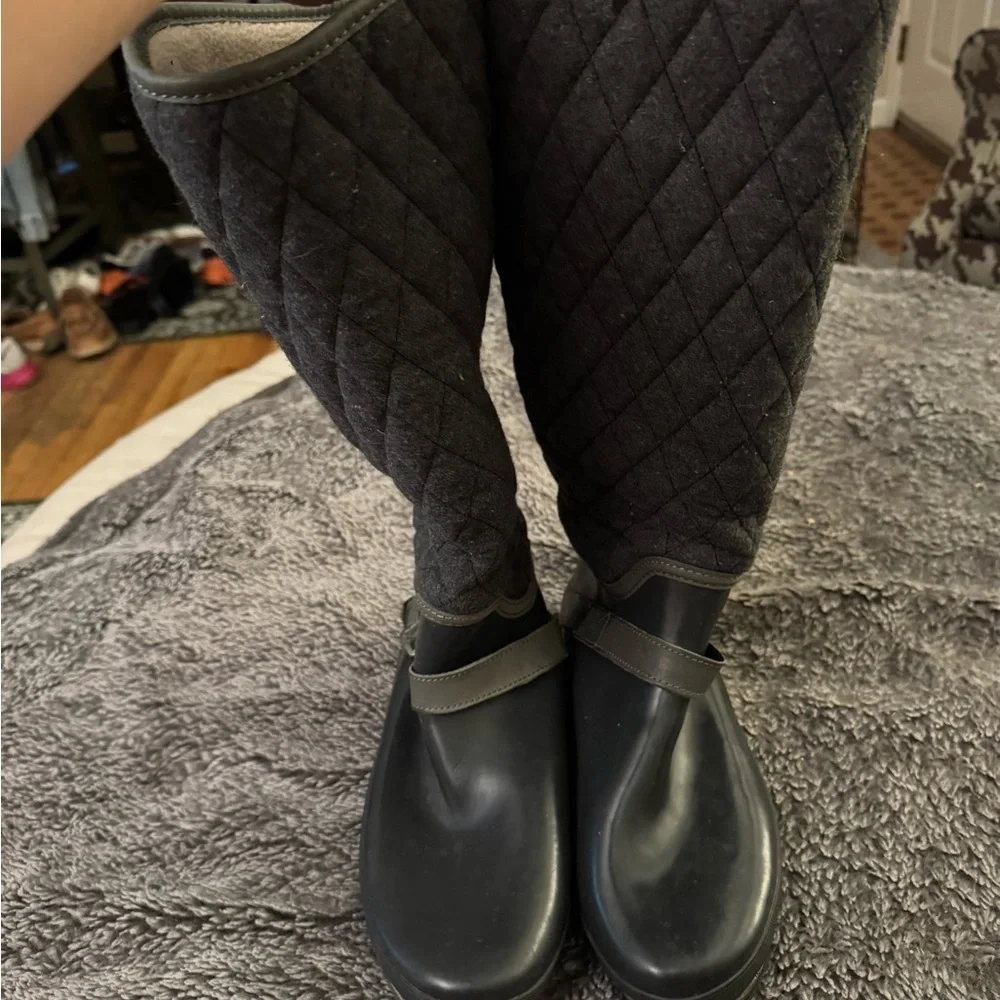 SPERRY Women’s Hingham Quilted Black Rain Boots